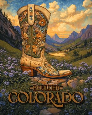 Fancy Cowgirl Boot - Boulder Colorado Souvenir Art Print.jpg