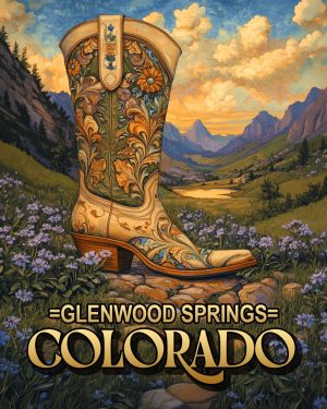 Fancy Cowgirl Boot -  Glenwood Springs Souvenir Art Print