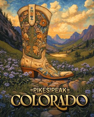 Fancy Cowgirl Boot -  Pikes Peak Souvenir Art Print