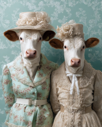 Nellie & Sue from Des Moines - Funny Animal Wall Art