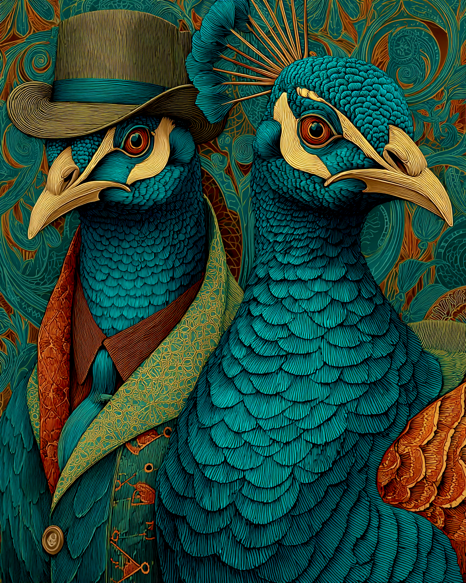 Caspian & Celeste from Lake Charles - Peacock Art