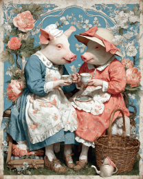 Donna & Dorothy from Topeka - Pig Art Print