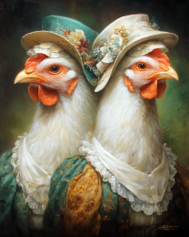 Deliliah & Darcy from Des Moines - Chicken Art Print