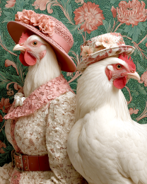 Marlene & Isabell from Souix City - Chicken Art Print