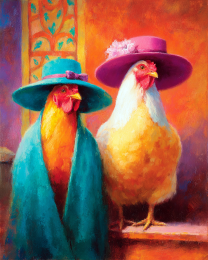 Baxter & Belle from Bisbee - Chicken Art Print