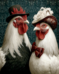 Bart & Mildred from Tucumcari - Chicken Art Print