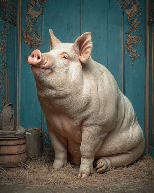 Big Fat Pig Art Print