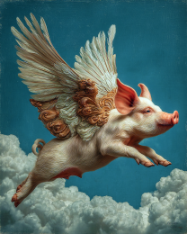 Nouveau Flying Pig Art Print