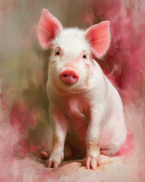 Pink Pig Portrait Art Print