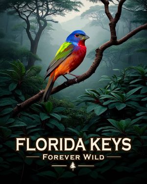 Florida Keys Florida - Forever Wild - Painted Bunting Souvenir Art Print