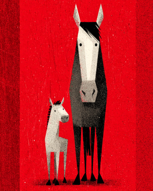 Funny Horse Mare and Foal