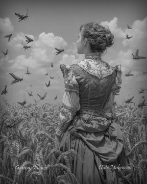 Galena, Illinois - Observing the Locus Swarm - Vintage Style Agriculture Cryptid Photo