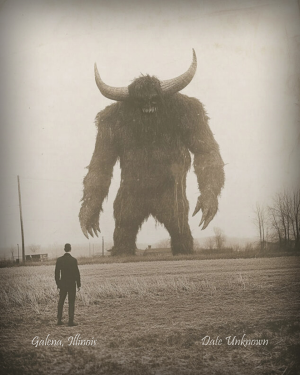 Galena, Illinois - Uh Oh - Vintage Style Agriculture Cryptid Photo