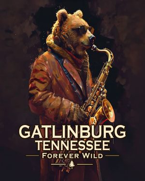 Gatlinburg Tennessee  - Forever Wild - Bear Playing the Saxaphone