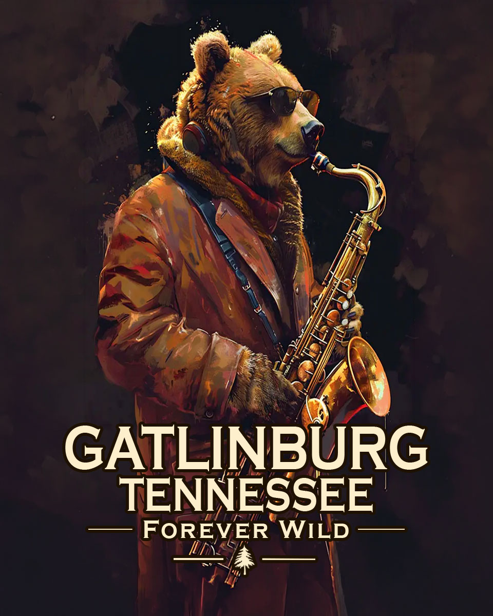 Gatlinburg Tennessee - Forever Wild - Bear Playing the Saxaphone