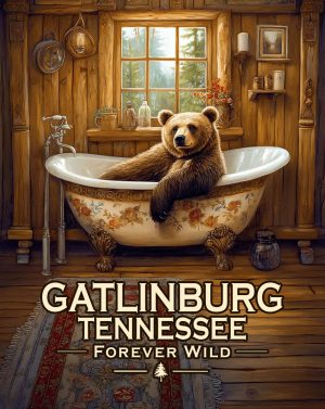 Gatlinburg Tennessee  - Forever Wild - Black Bear in Tub