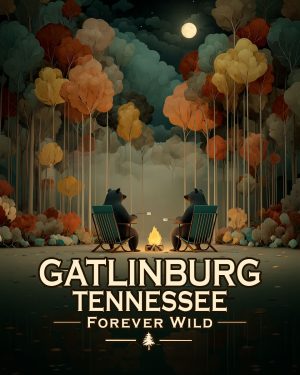 Gatlinburg Tennessee  - Forever Wild - Black Bears Roasting Marshmallows