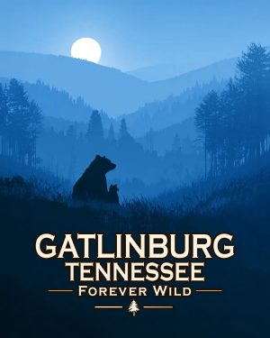 Gatlinburg Tennessee  - Forever Wild - Mother Bear and Cub Enjoy the Evening