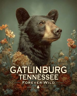 Gatlinburg Tennessee  - Forever Wild - Vintage Style Black Bear
