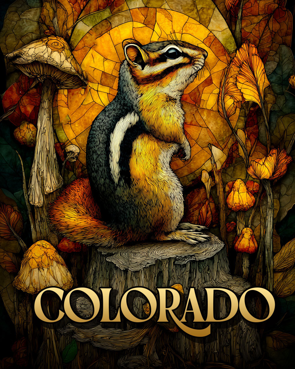 Golden Chipmunk - Colorado Souvenir Art Print