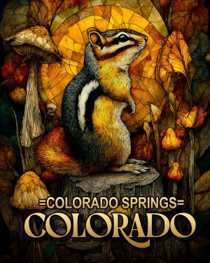 Golden Chipmunk - Colorado Springs Souvenir Art Print