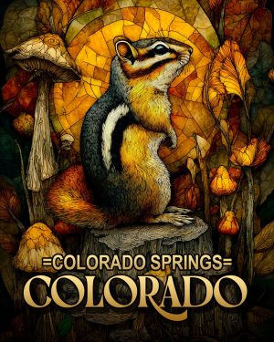 Golden Chipmunk - Colorado Springs Souvenir Art Print