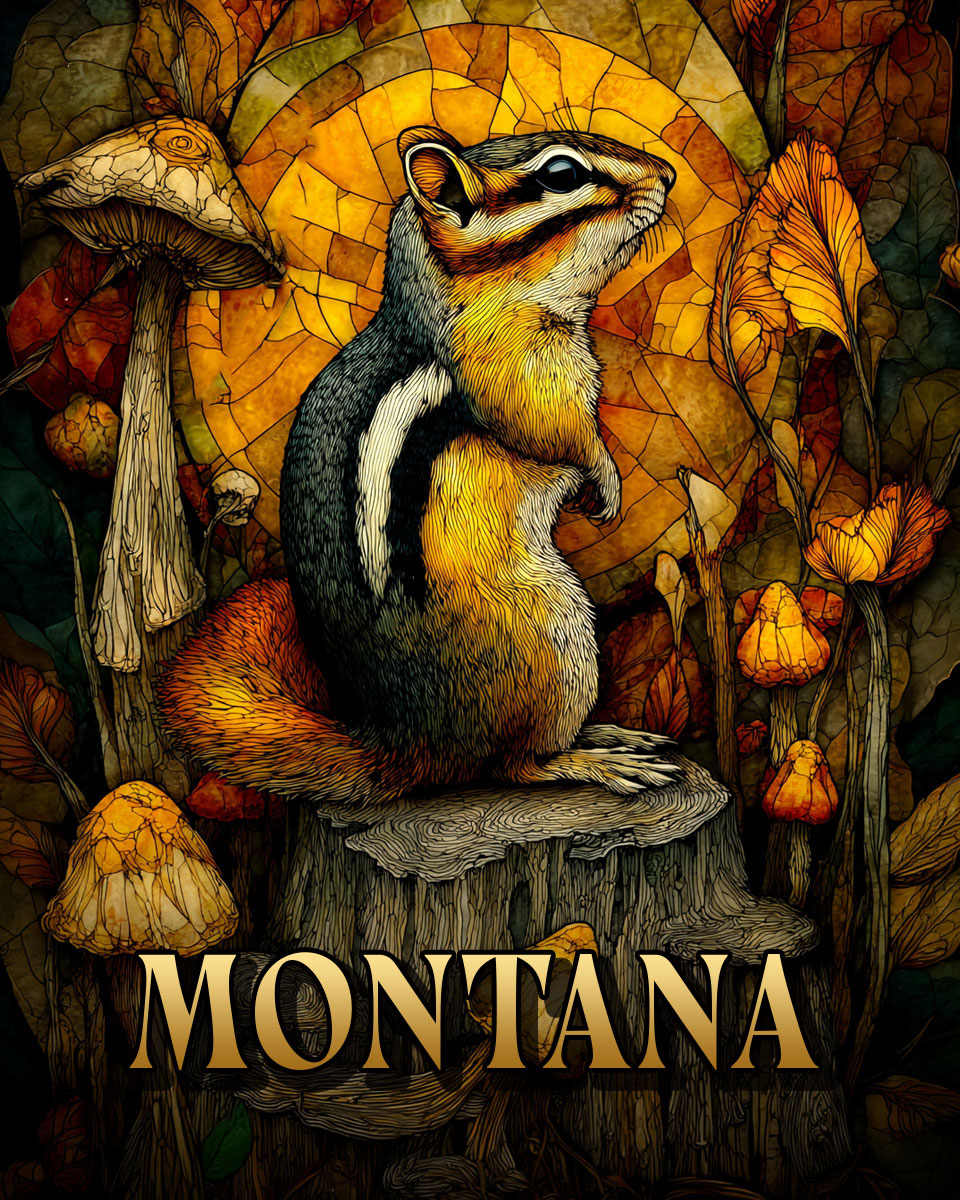 Golden Chipmunk -  Montana Souvenir Art Print