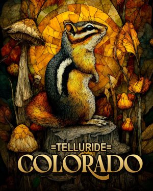 Golden Chipmunk -  Telluride Souvenir Art Print