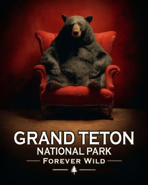 Grand Teton National Park  - Forever Wild - Lazy Bear in Chair