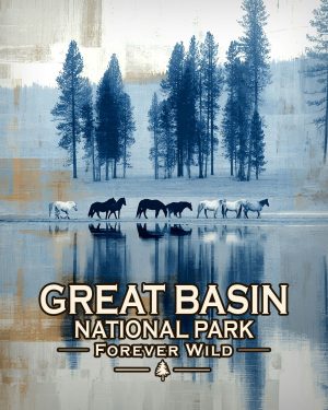 Great Basin National Park Nevada - Forever Wild Horse Herd Souvenir Art Print