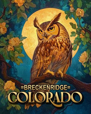 Great Horned Owl - Breckenridge, Colorado Souvenir Art Print