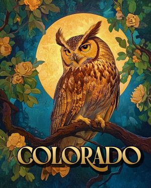 Great Horned Owl - Colorado Souvenir Art Print