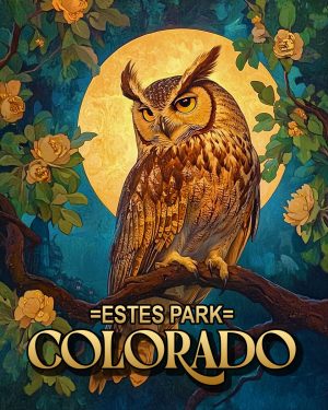 Great Horned Owl -  Estes Park Souvenir Art Print