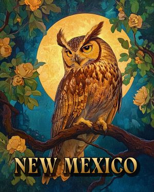 Great Horned Owl -  New Mexico Souvenir Art Print