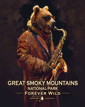 Great Smoky Mountains  - Forever Wild - Bear Playing the Saxaphone