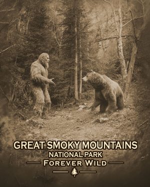 Great Smoky Mountains  - Forever Wild - Bigfoot Discussing Things with a Bear