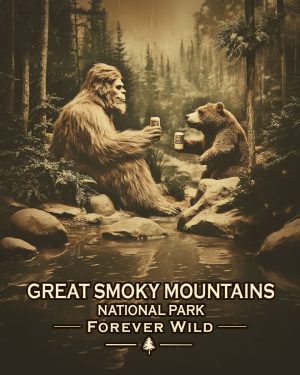 Great Smoky Mountains  - Forever Wild - Bigfoot Toasts Bear