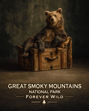 Great Smoky Mountains  - Forever Wild - Black Bear Bear Posing on Luggage