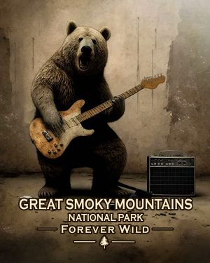 Great Smoky Mountains  - Forever Wild - Black Bear  Playing Guitar