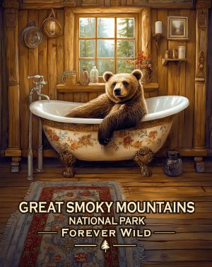 Great Smoky Mountains  - Forever Wild - Black Bear in Tub