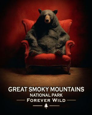Great Smoky Mountains  - Forever Wild - Lazy Bear in Chair
