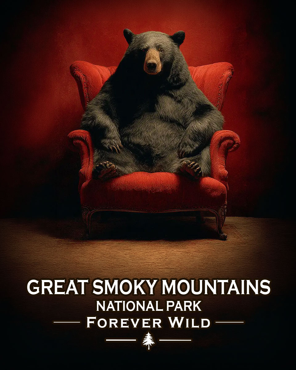 Great Smoky Mountains - Forever Wild - Lazy Bear in Chair