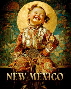 Happy Little Cowgirl -  New Mexico Souvenir Art Print