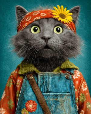 Harried Harriet - Hippie Cat Art Prints
