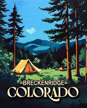 High Country Camping - Breckenridge, Colorado Souvenir Art Print