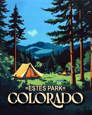 High Country Camping -  Estes Park Souvenir Art Print