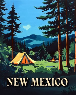 High Country Camping -  New Mexico Souvenir Art Print