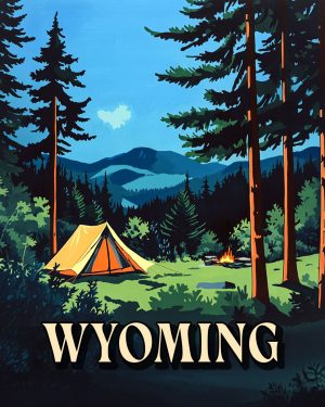 High Country Camping -  Wyoming Souvenir Art Print