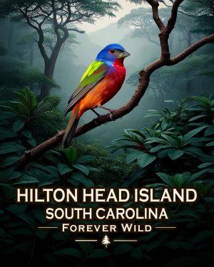 Hilton Head Island South Carolina - Forever Wild - Painted Bunting Souvenir Art Print