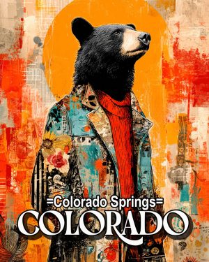 Hipster Bear - Colorado Springs Souvenir Art Print